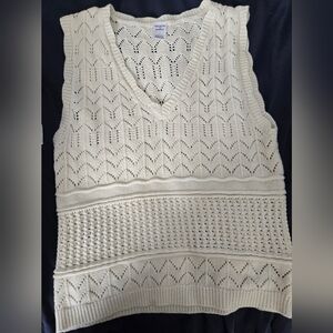 New Without Tags. Melrose and Market Cream Openwork Knit Top